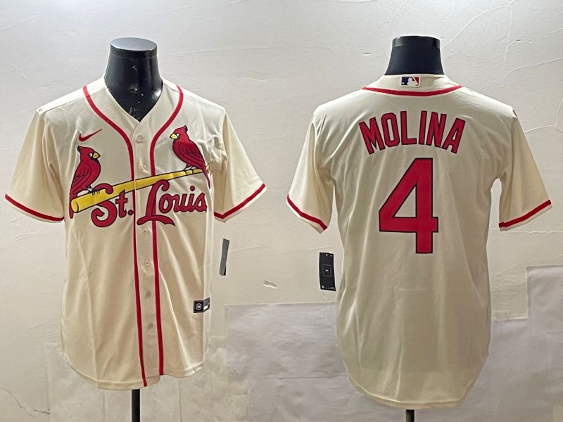 Men St.Louis Cardinals #4 Molina Cream Game 2025 Nike MLB Jersey style 2